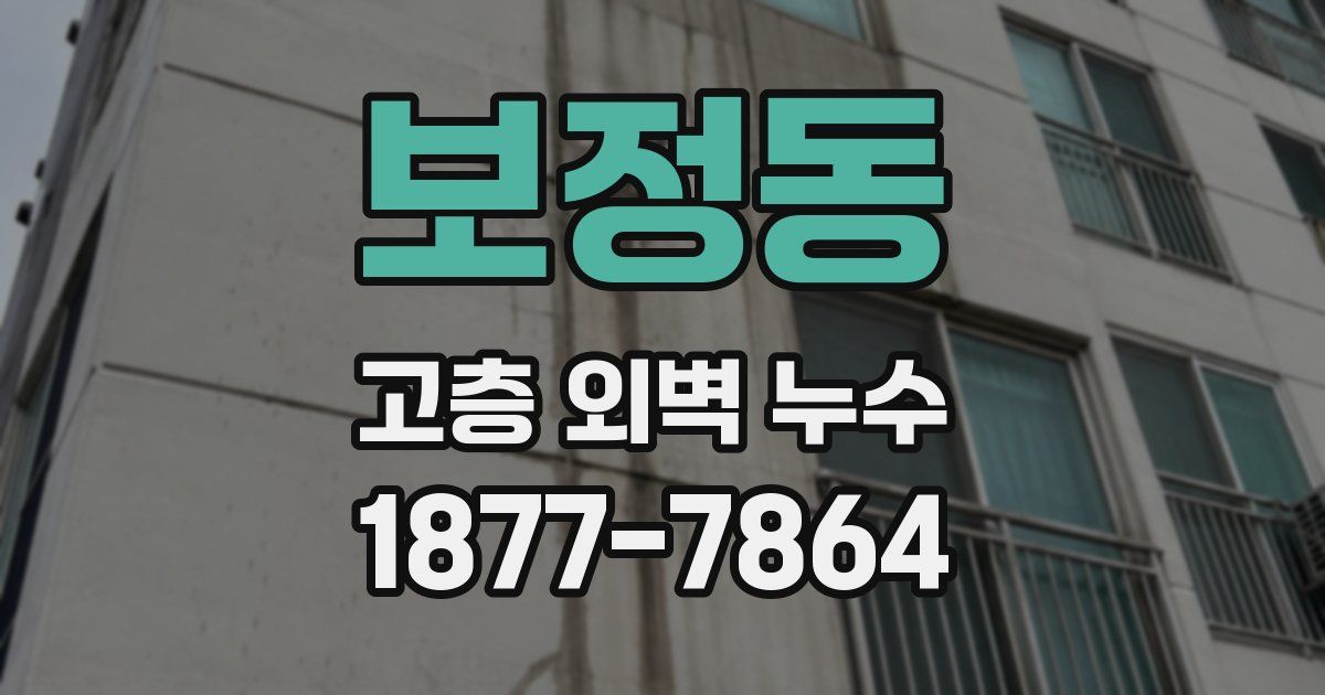 보정동 고층 외벽 누수