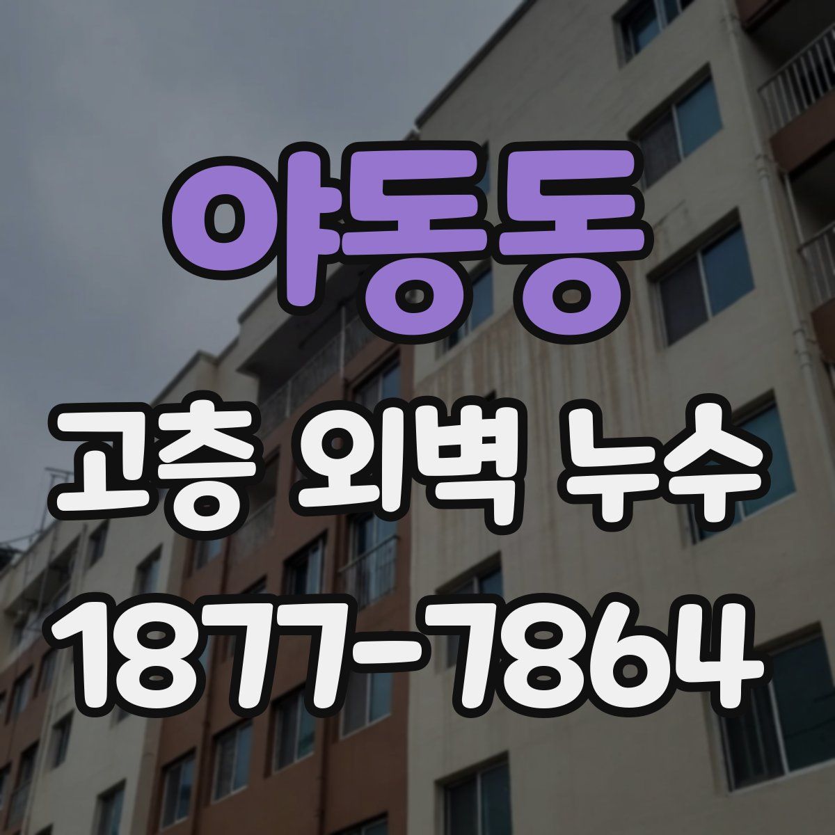 야동동 고층 외벽 누수