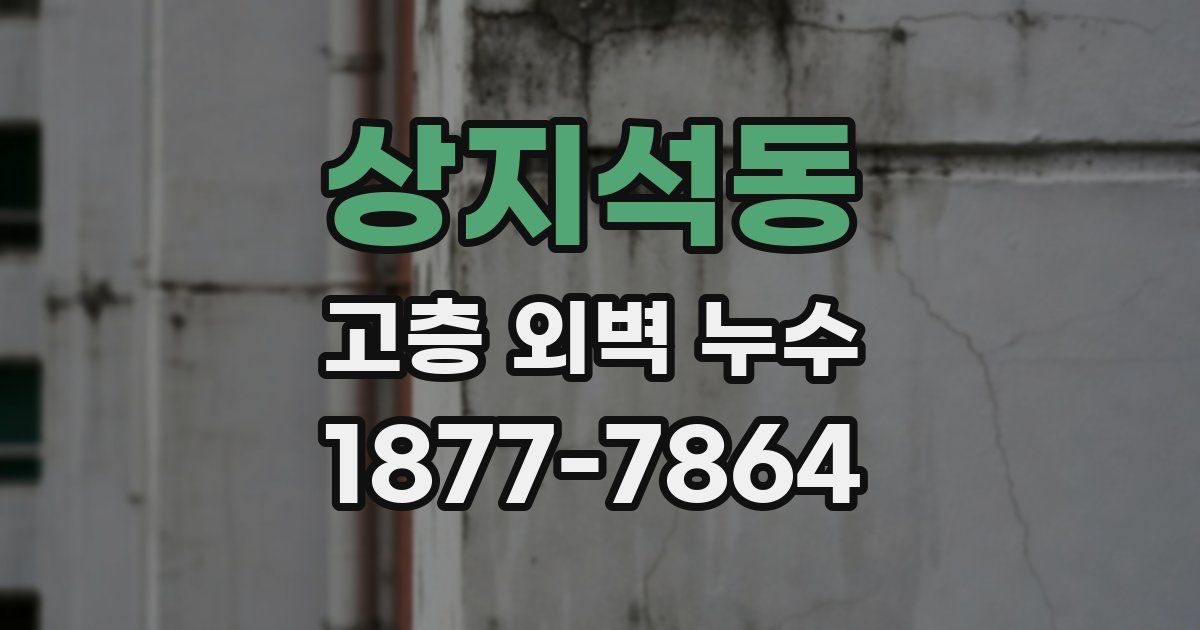 상지석동 고층 외벽 누수