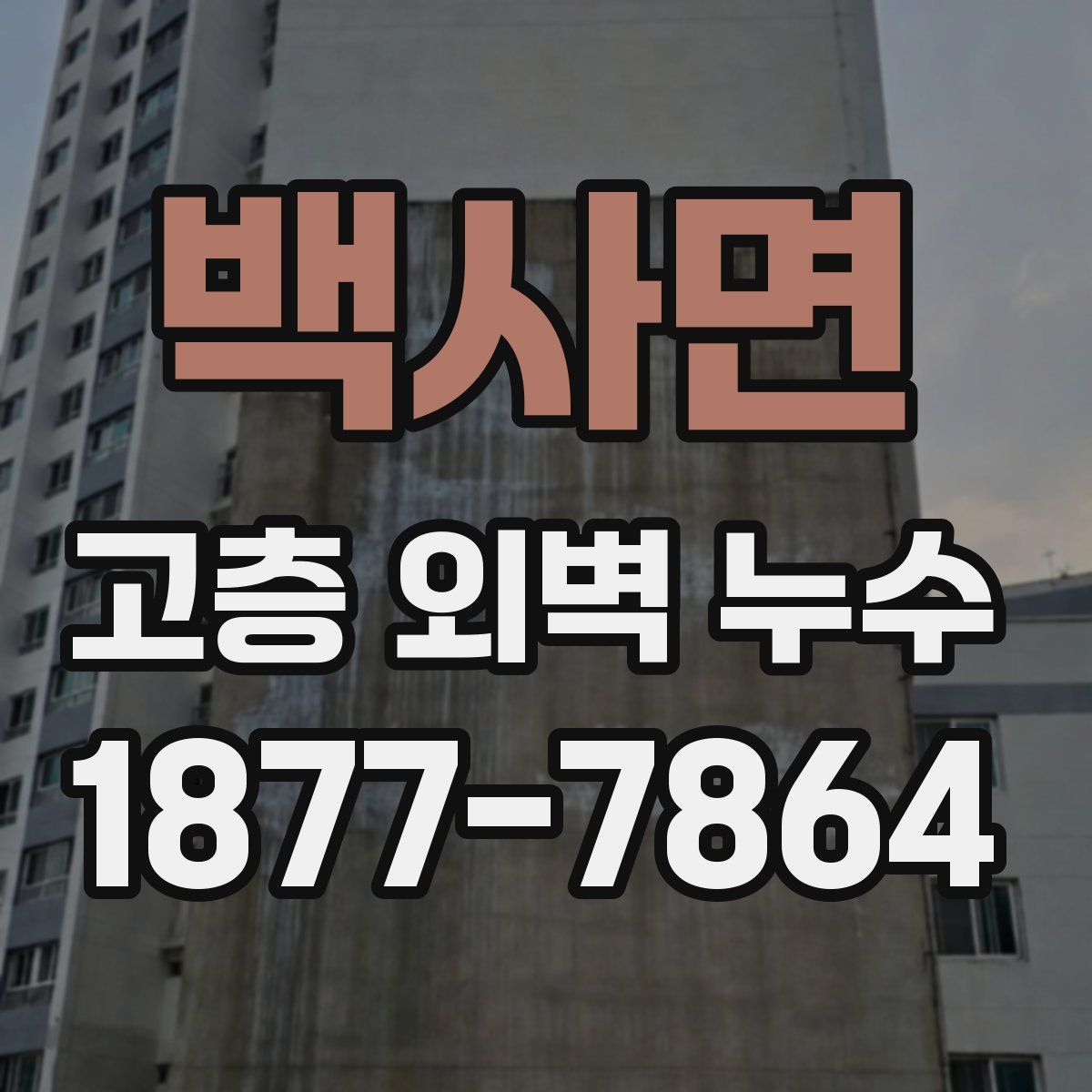 백사면 고층 외벽 누수