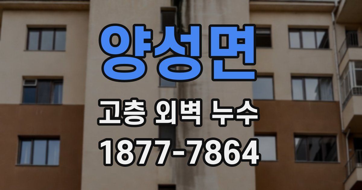 양성면 고층 외벽 누수