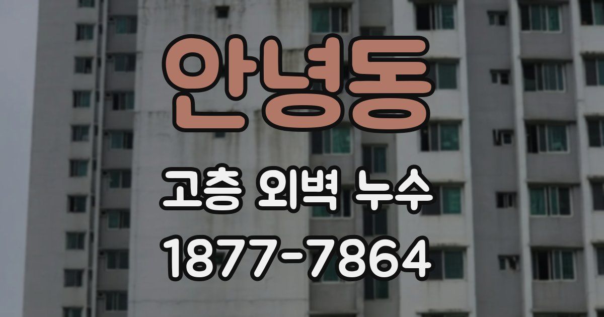 안녕동 고층 외벽 누수