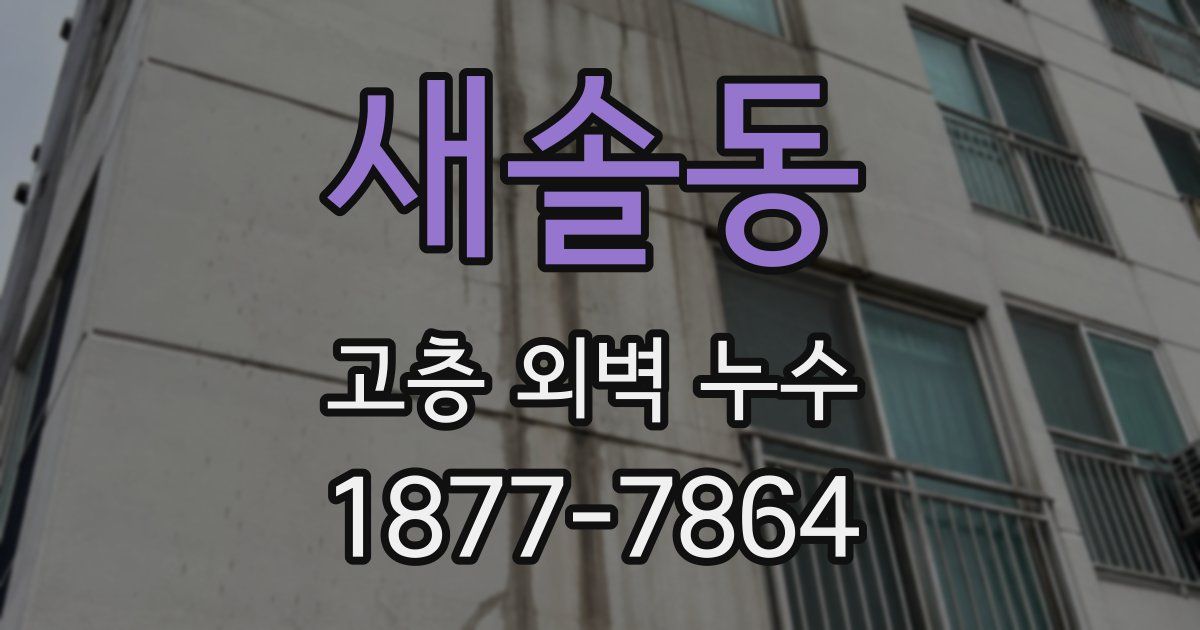 새솔동 고층 외벽 누수