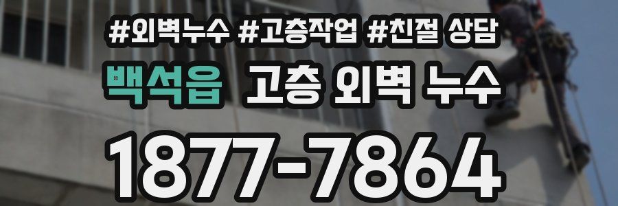 백석읍 고층 외벽 누수