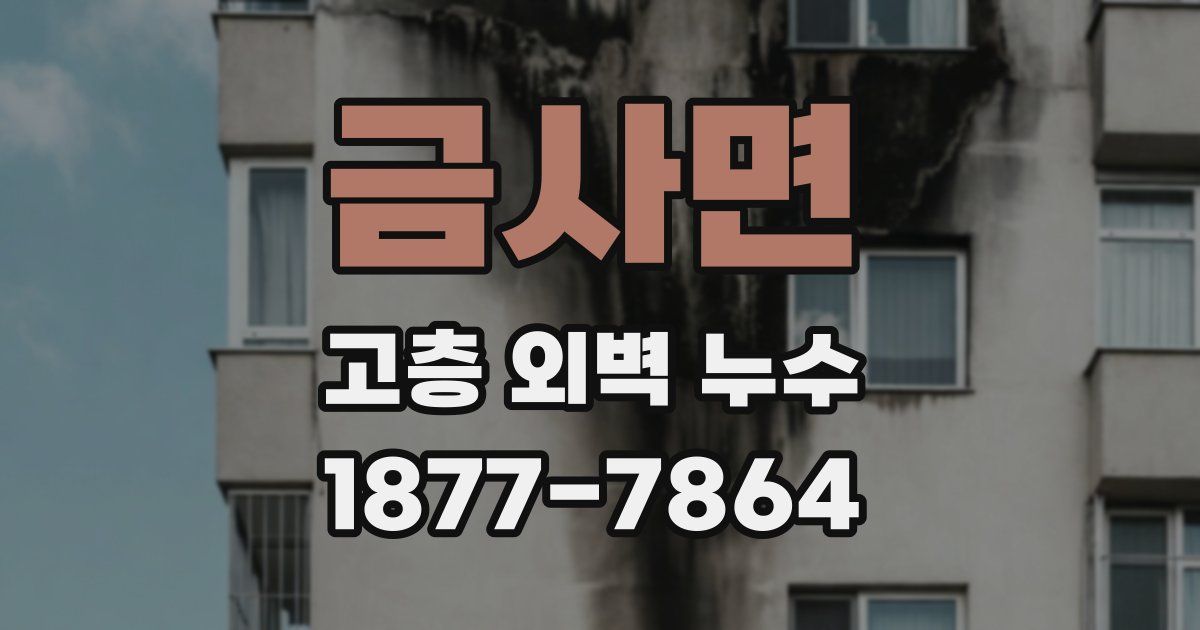 금사면 고층 외벽 누수