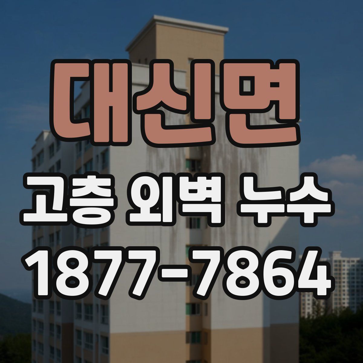 대신면 고층 외벽 누수