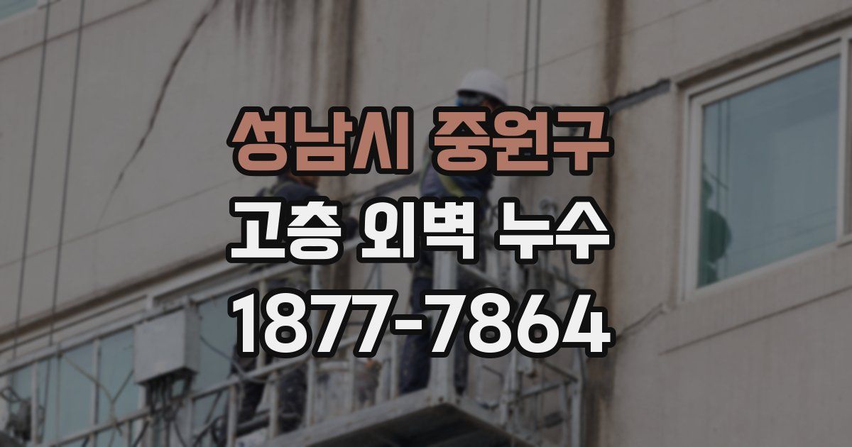 성남시 중원구 고층 외벽 누수