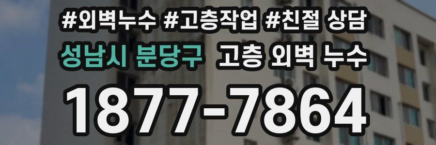 성남시 분당구 고층 외벽 누수