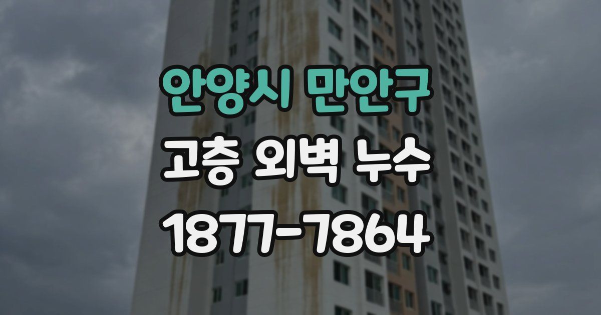 안양시 만안구 고층 외벽 누수