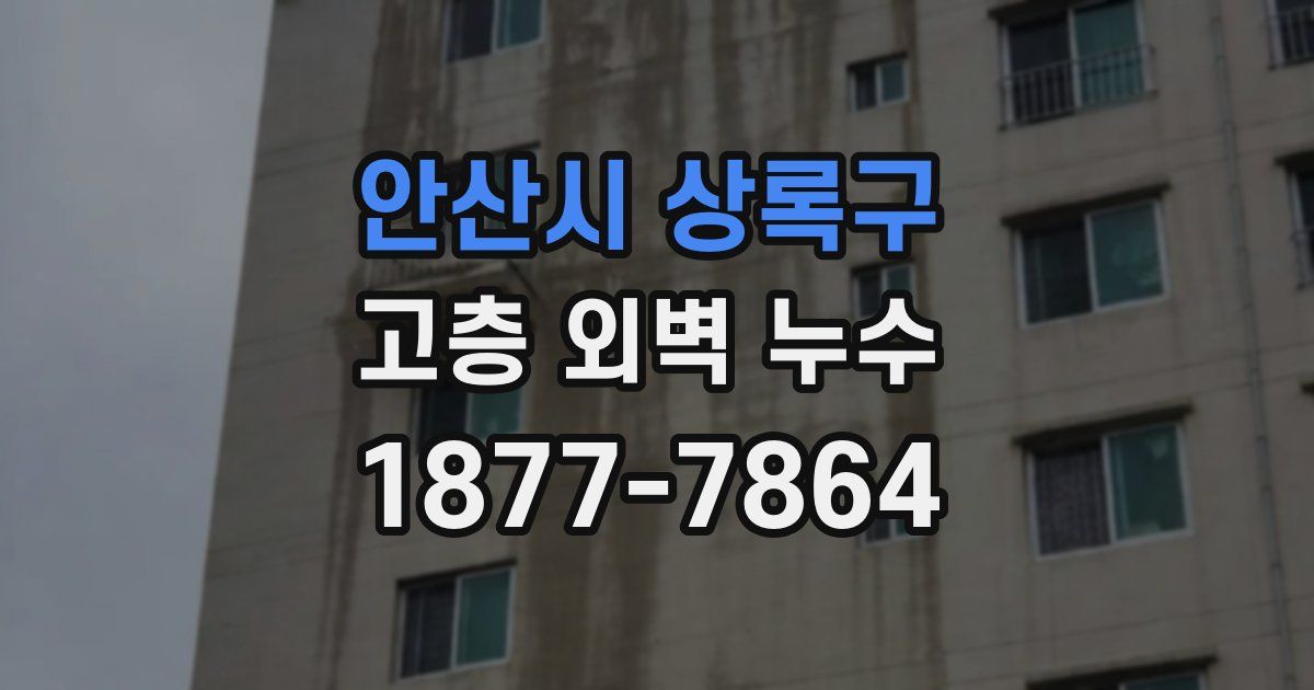 안산시 상록구 고층 외벽 누수