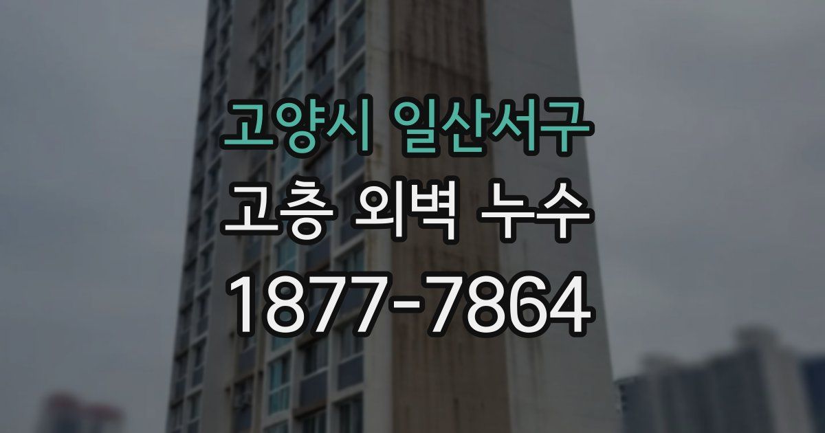 고양시 일산서구 고층 외벽 누수