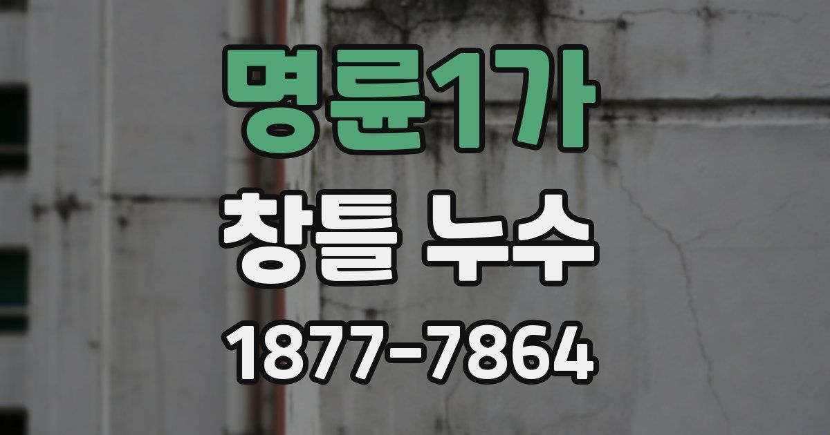 명륜1가 창틀 누수