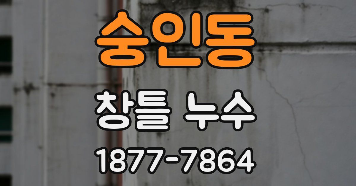 숭인동 창틀 누수