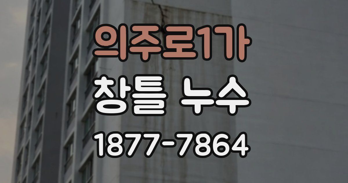 의주로1가 창틀 누수