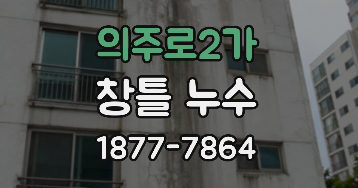 의주로2가 창틀 누수