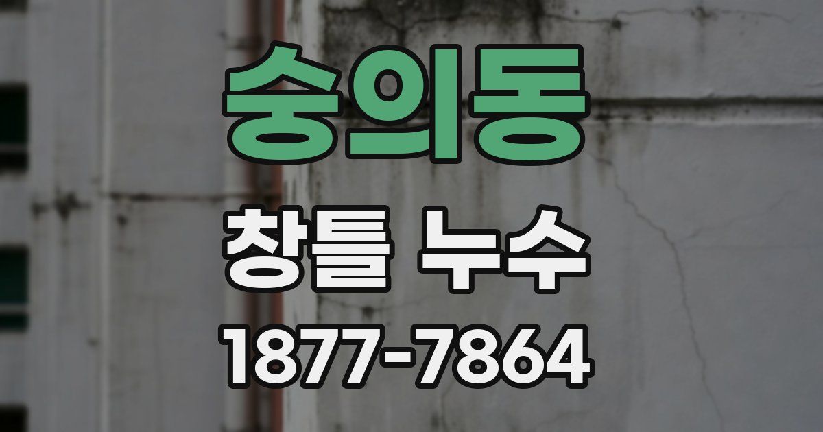숭의동 창틀 누수