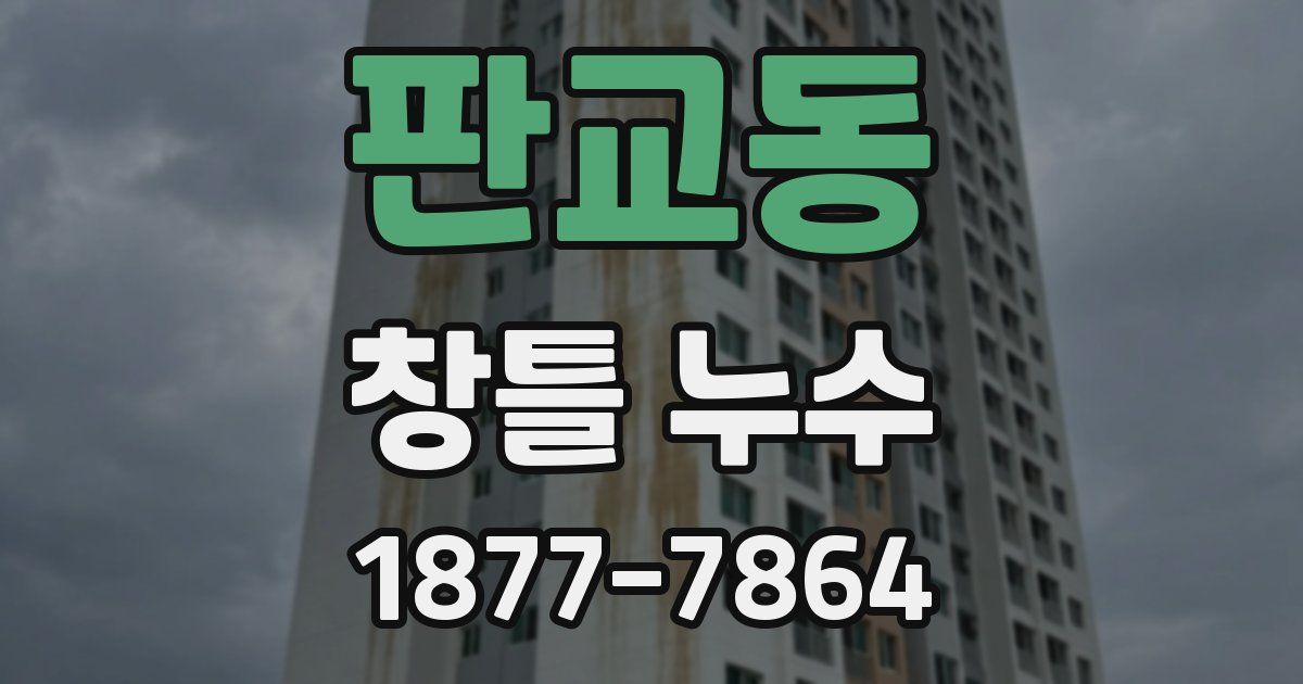 판교동 창틀 누수