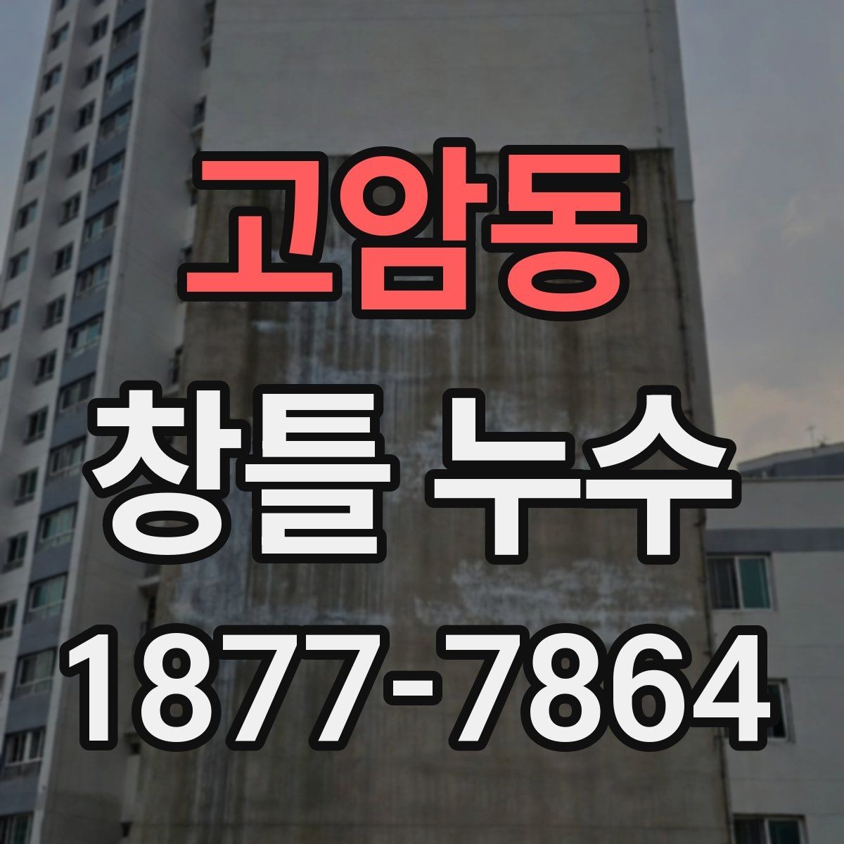 고암동 창틀 누수 전문가 상담이 필요한 대표 사례