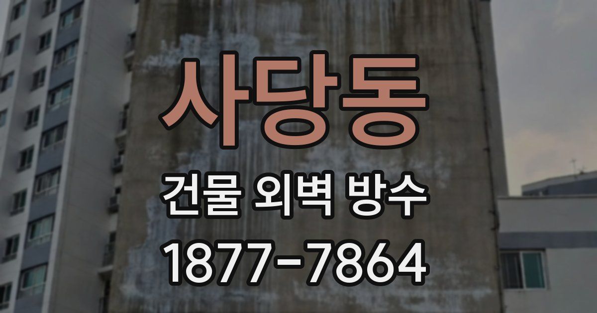 사당동 건물 외벽 방수