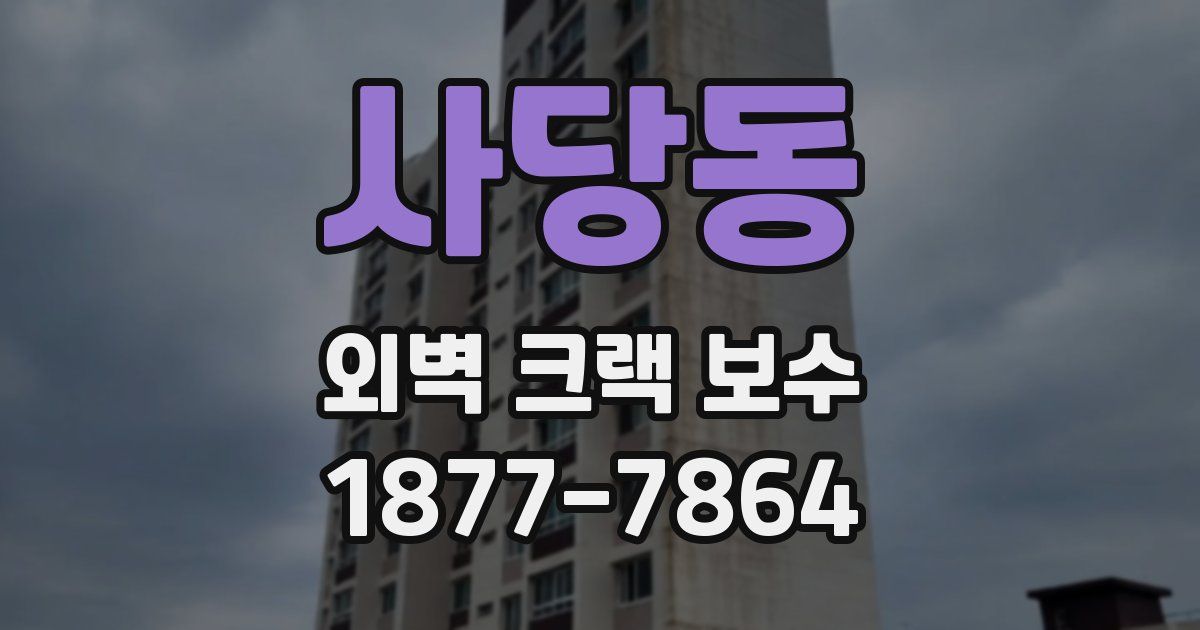사당동 외벽 크랙 보수
