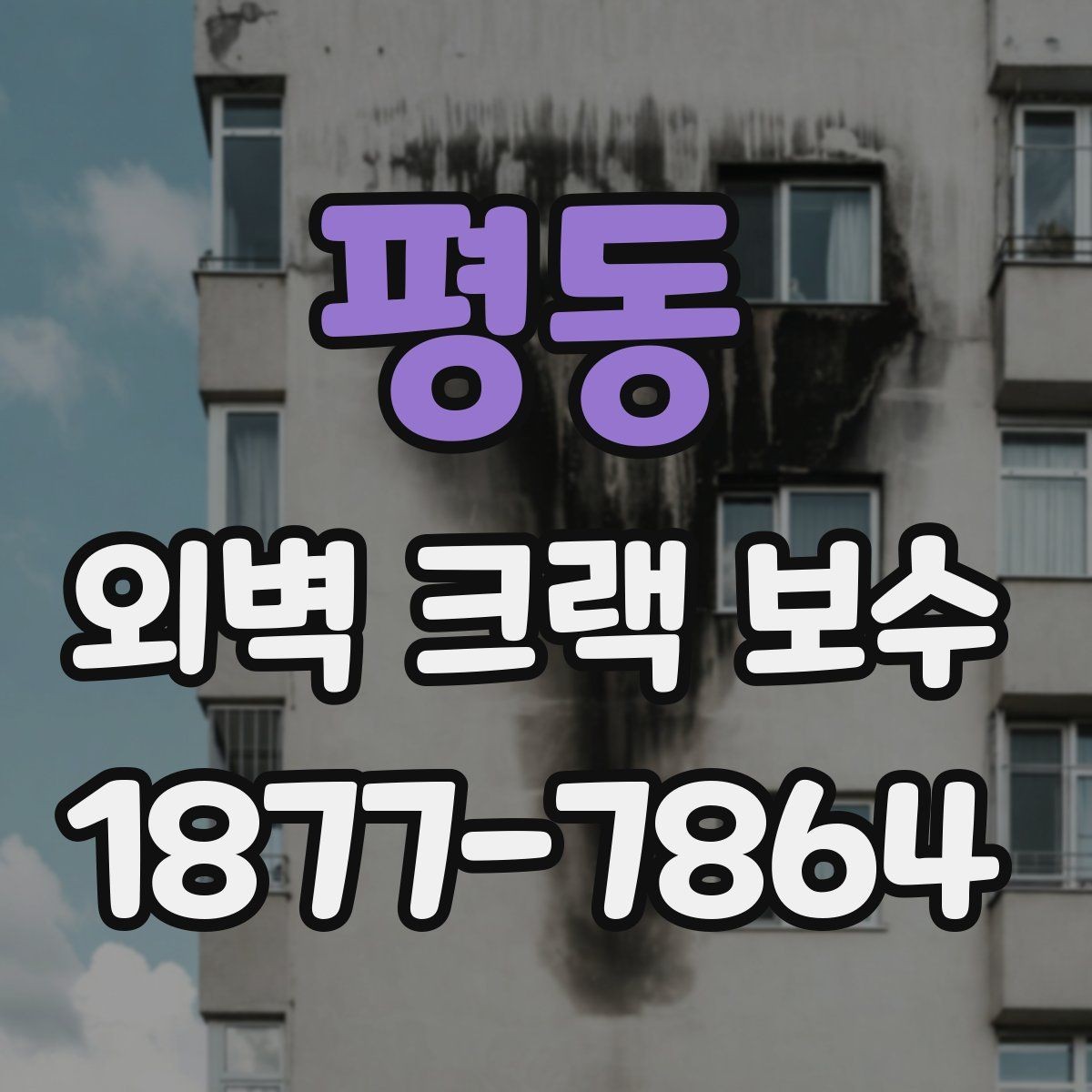 평동 외벽 크랙 보수 대상이 되는 대표적인 크랙의 종류