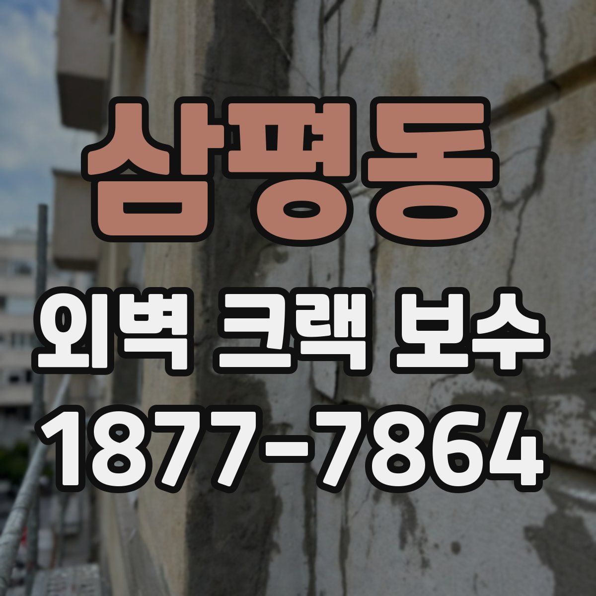 삼평동 외벽 크랙 보수
