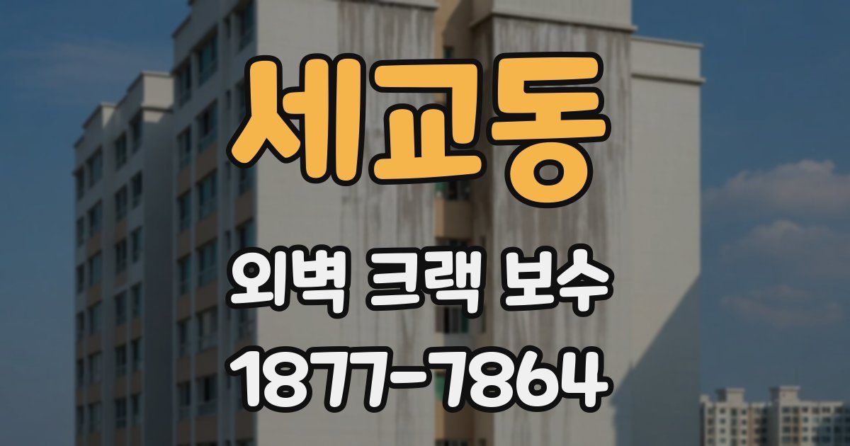 세교동 외벽 크랙 보수