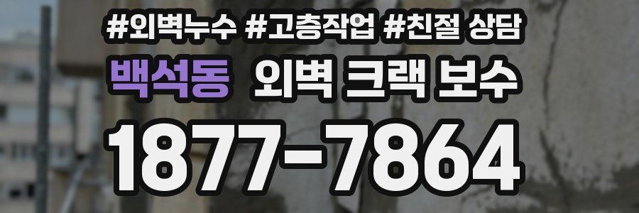 백석동 외벽 크랙 보수