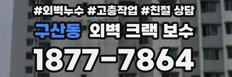 구산동 외벽 크랙 보수