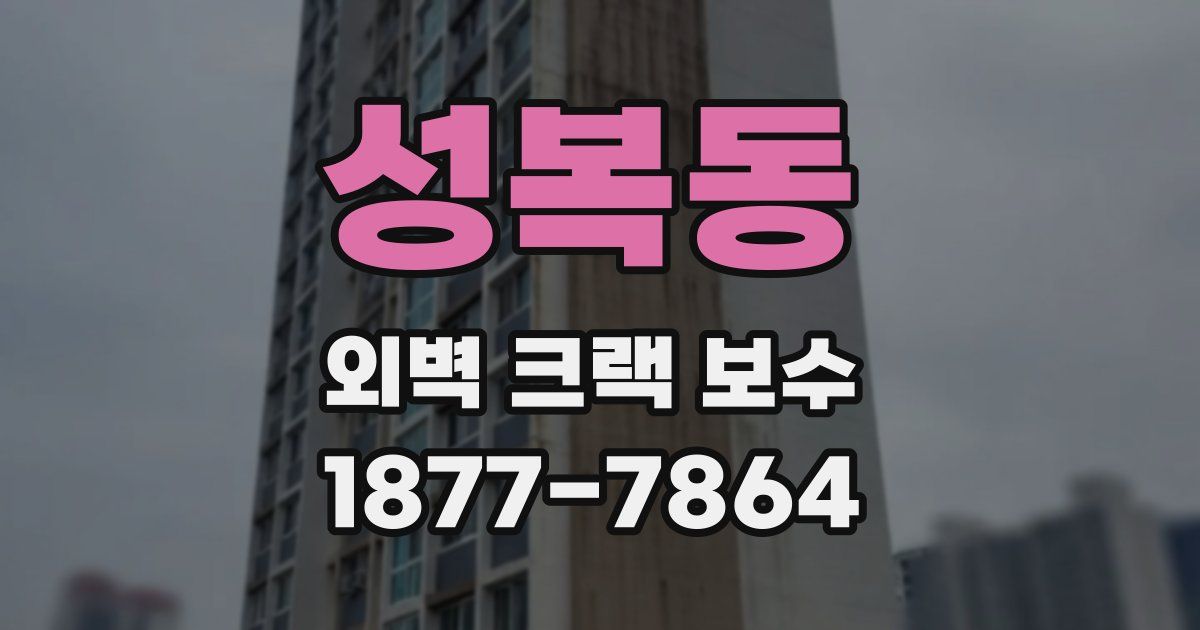 성복동 외벽 크랙 보수
