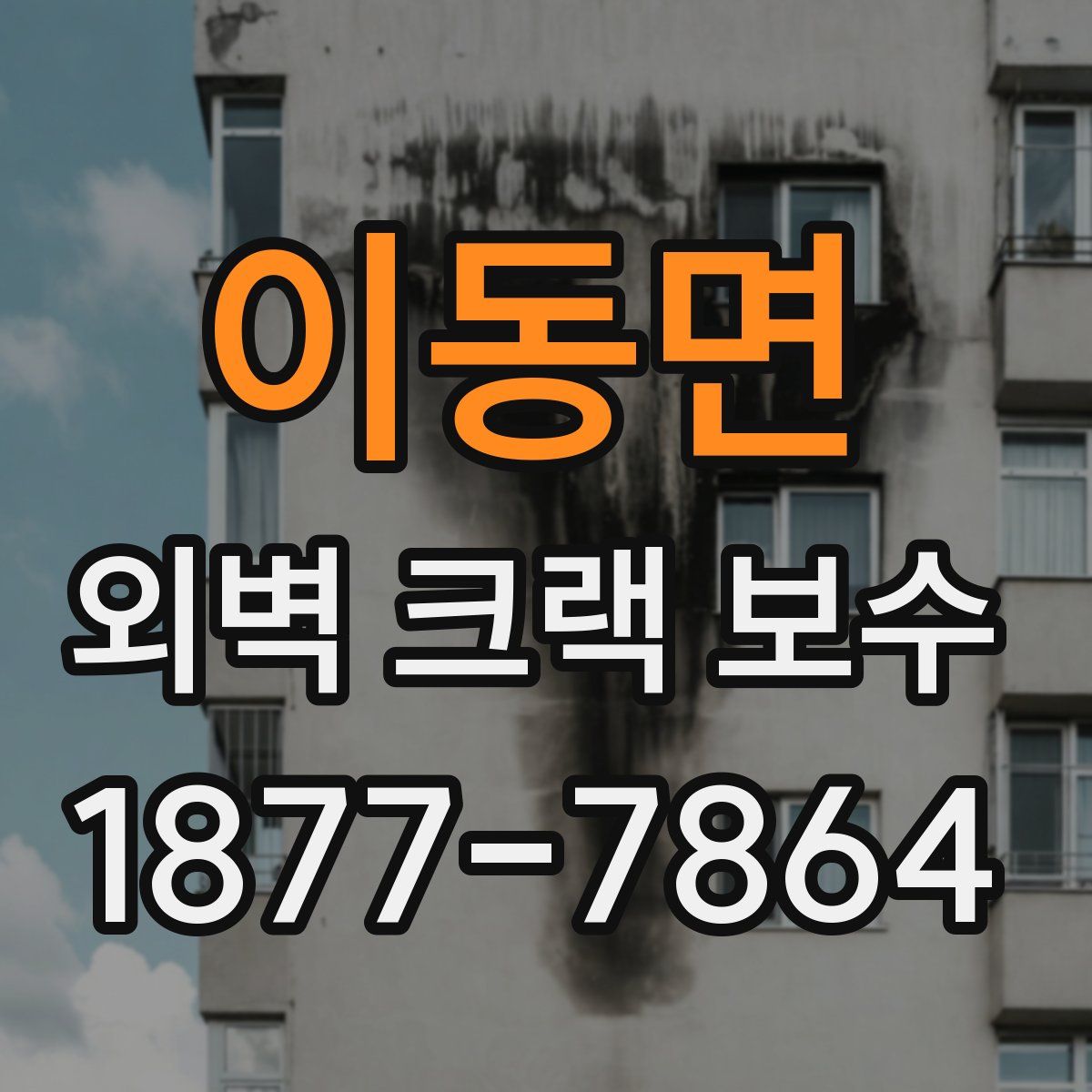 이동면 외벽 크랙 보수