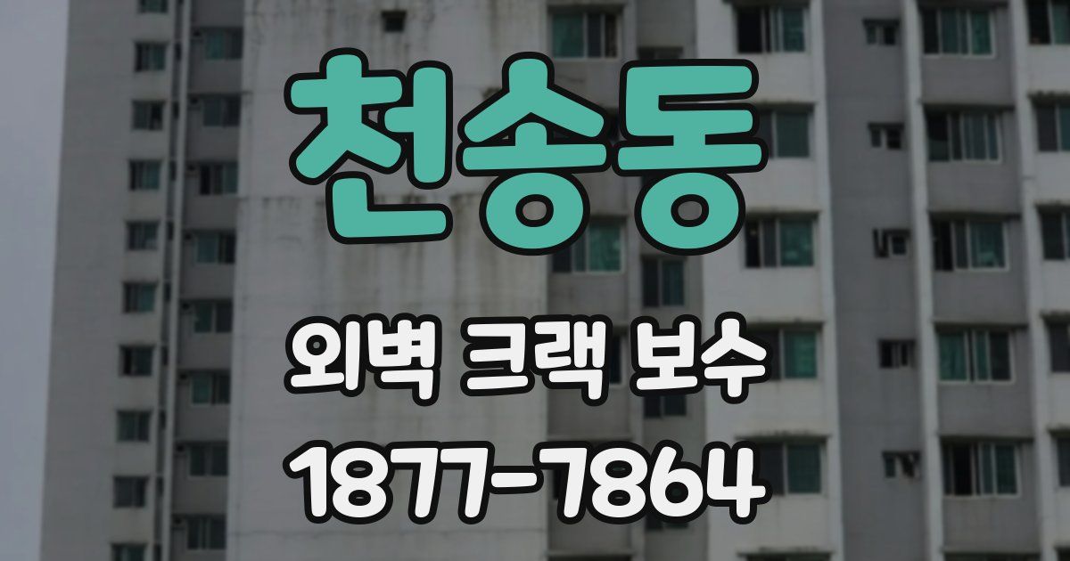 천송동 외벽 크랙 보수