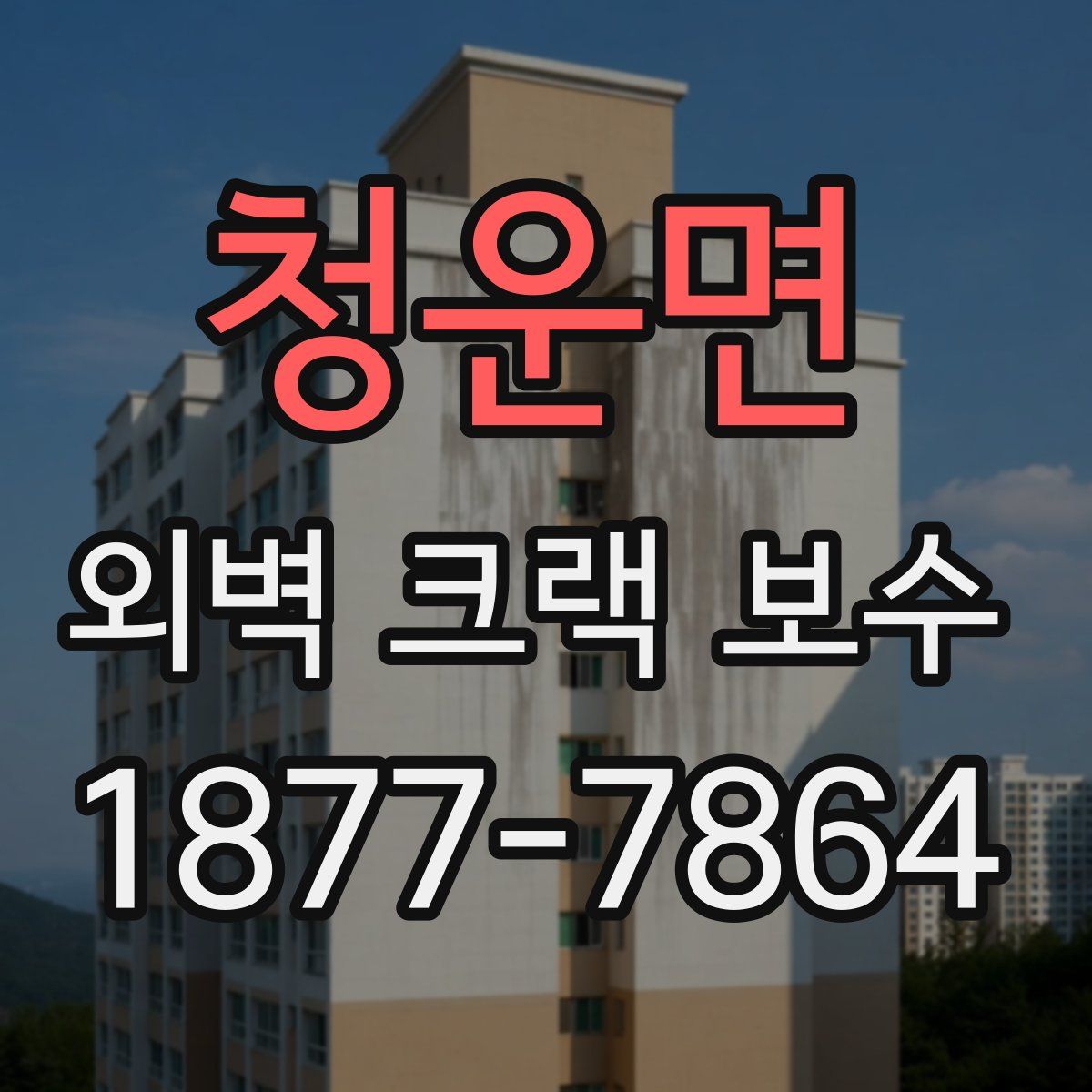 청운면 외벽 크랙 보수