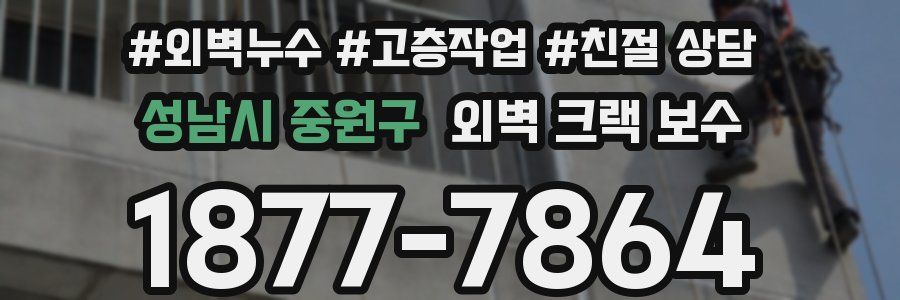 성남시 중원구 외벽 크랙 보수
