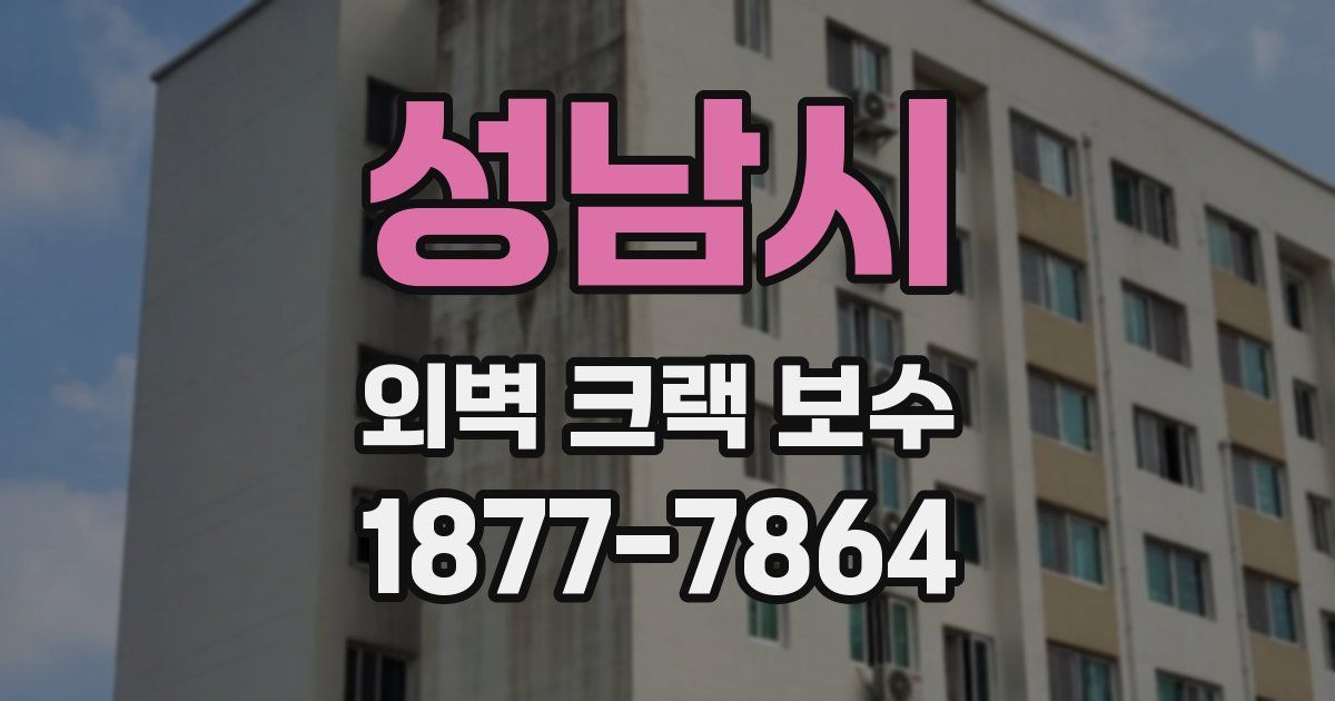 성남시 외벽 크랙 보수