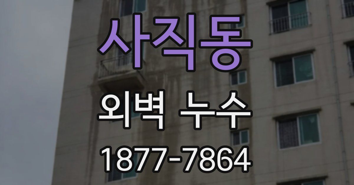 사직동 외벽 누수