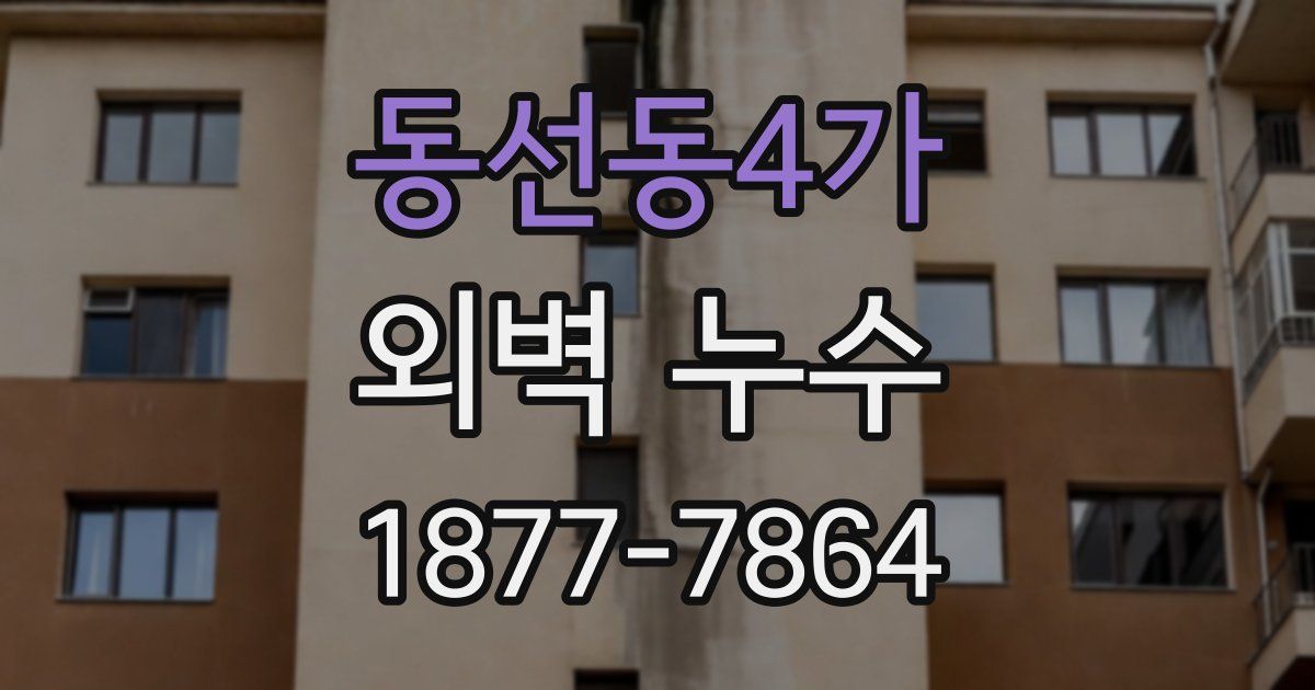 동선동4가 외벽 누수