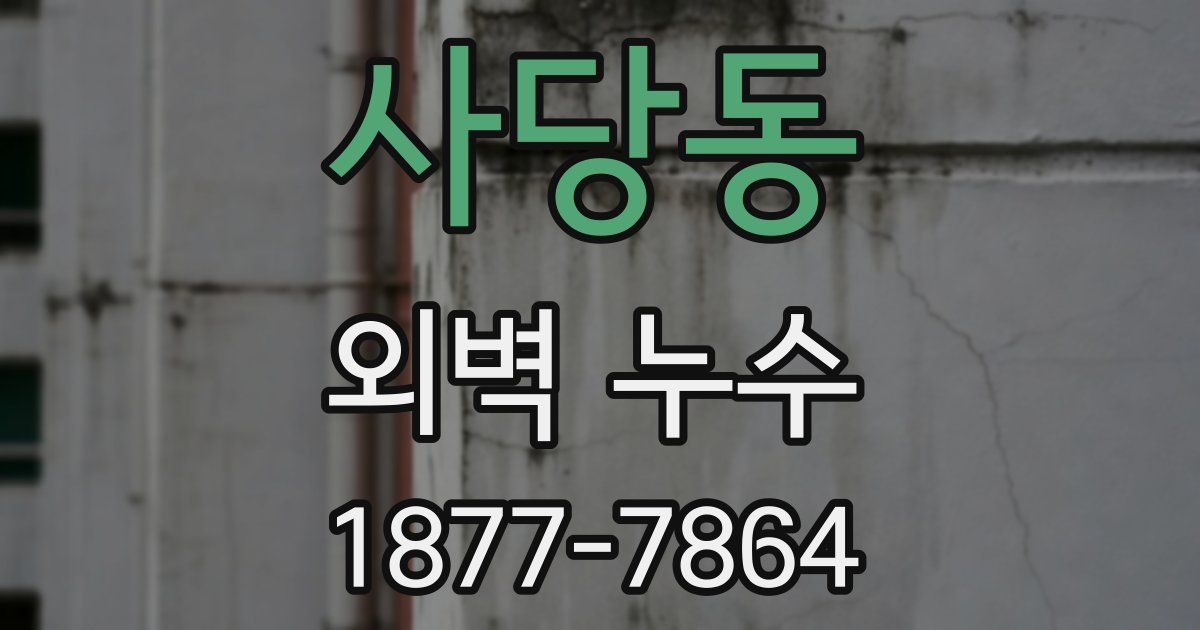 사당동 외벽 누수