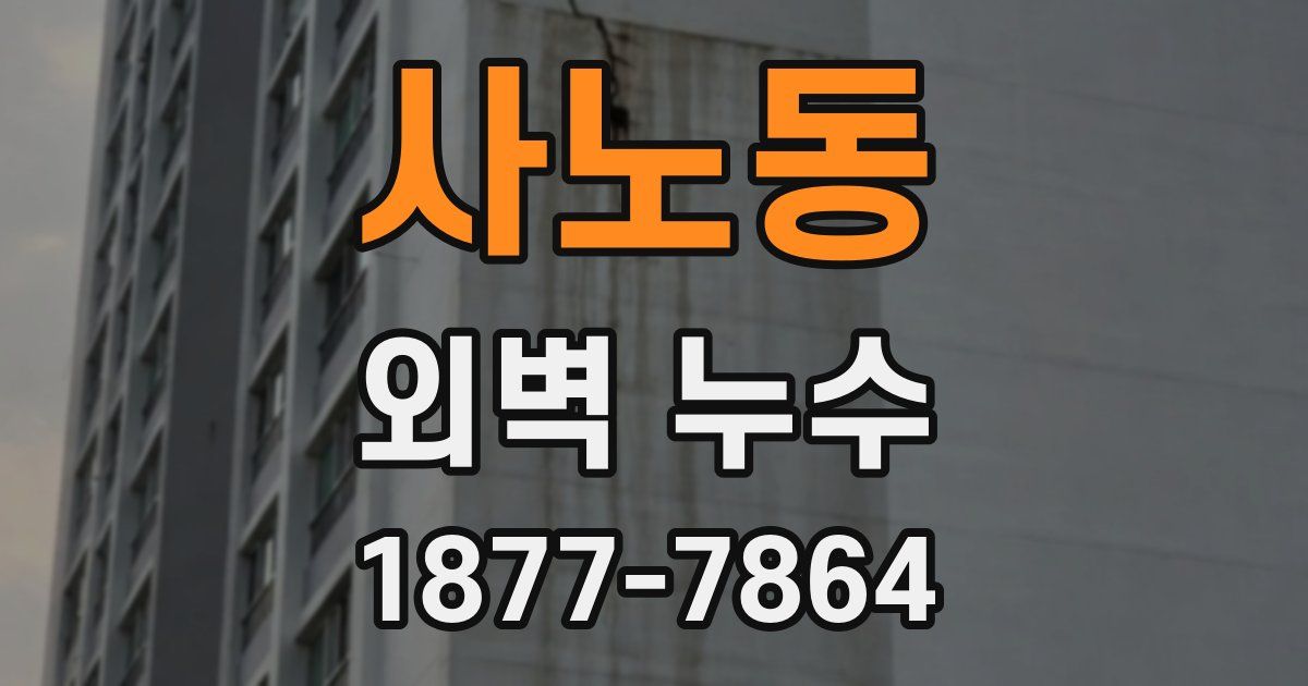 사노동 외벽 누수