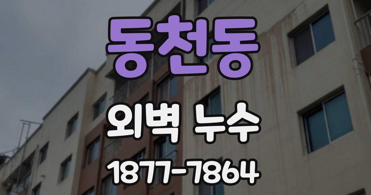 동천동 외벽 누수