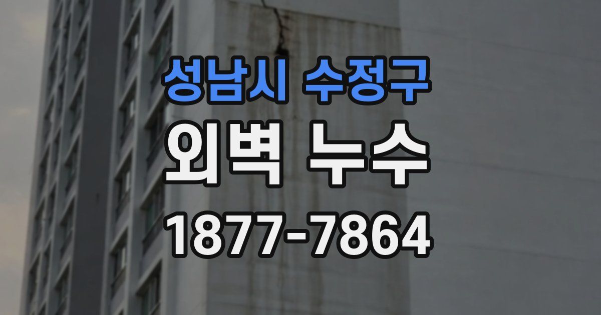 성남시 수정구 외벽 누수