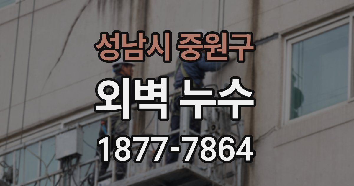 성남시 중원구 외벽 누수