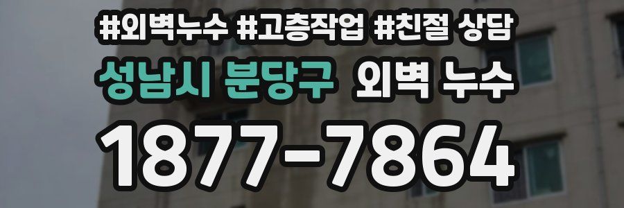 성남시 분당구 외벽 누수