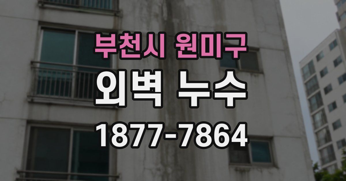 부천시 원미구 외벽 누수