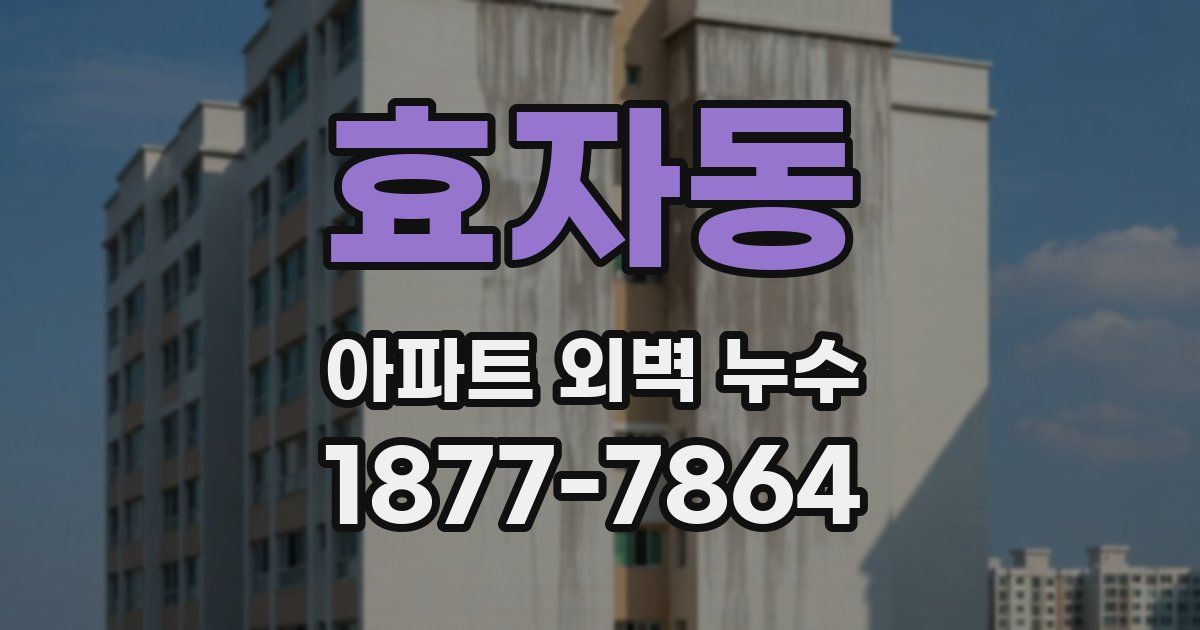 효자동 아파트 외벽 누수