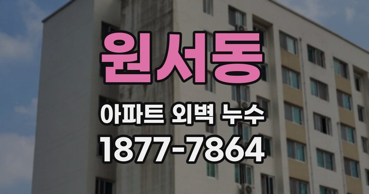 원서동 아파트 외벽 누수