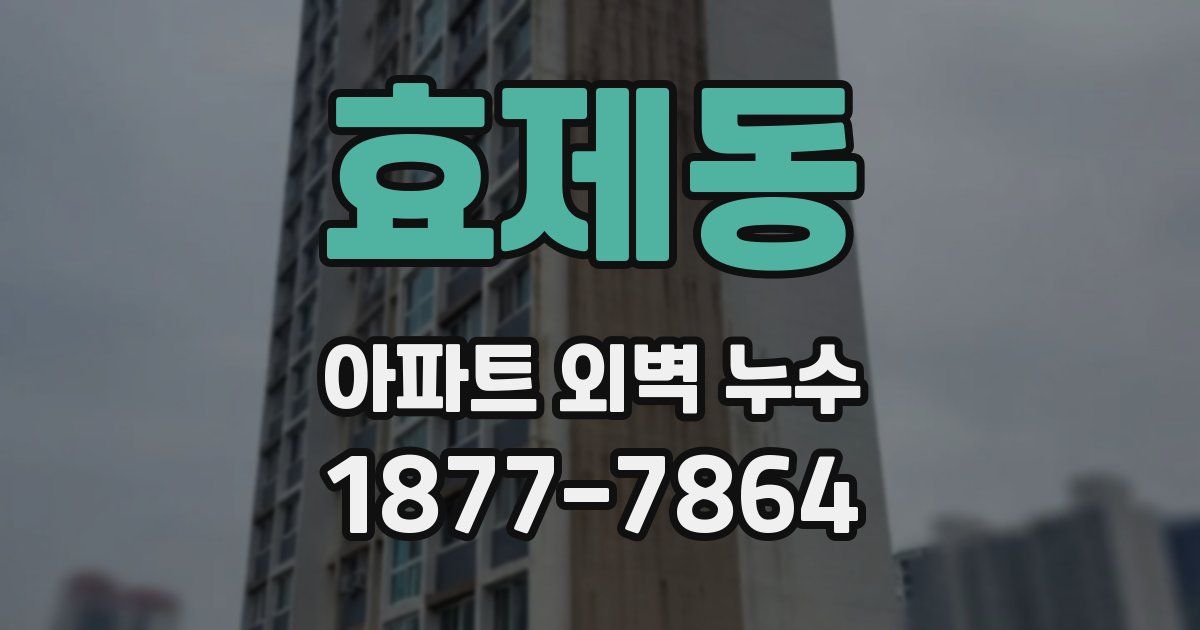 효제동 아파트 외벽 누수