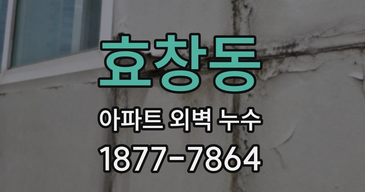효창동 아파트 외벽 누수