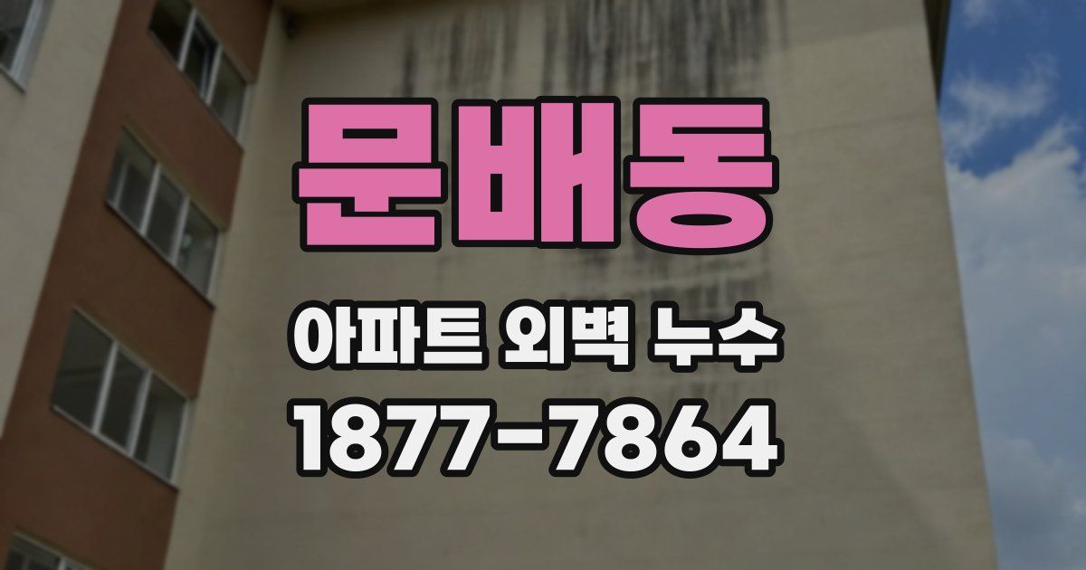 문배동 아파트 외벽 누수