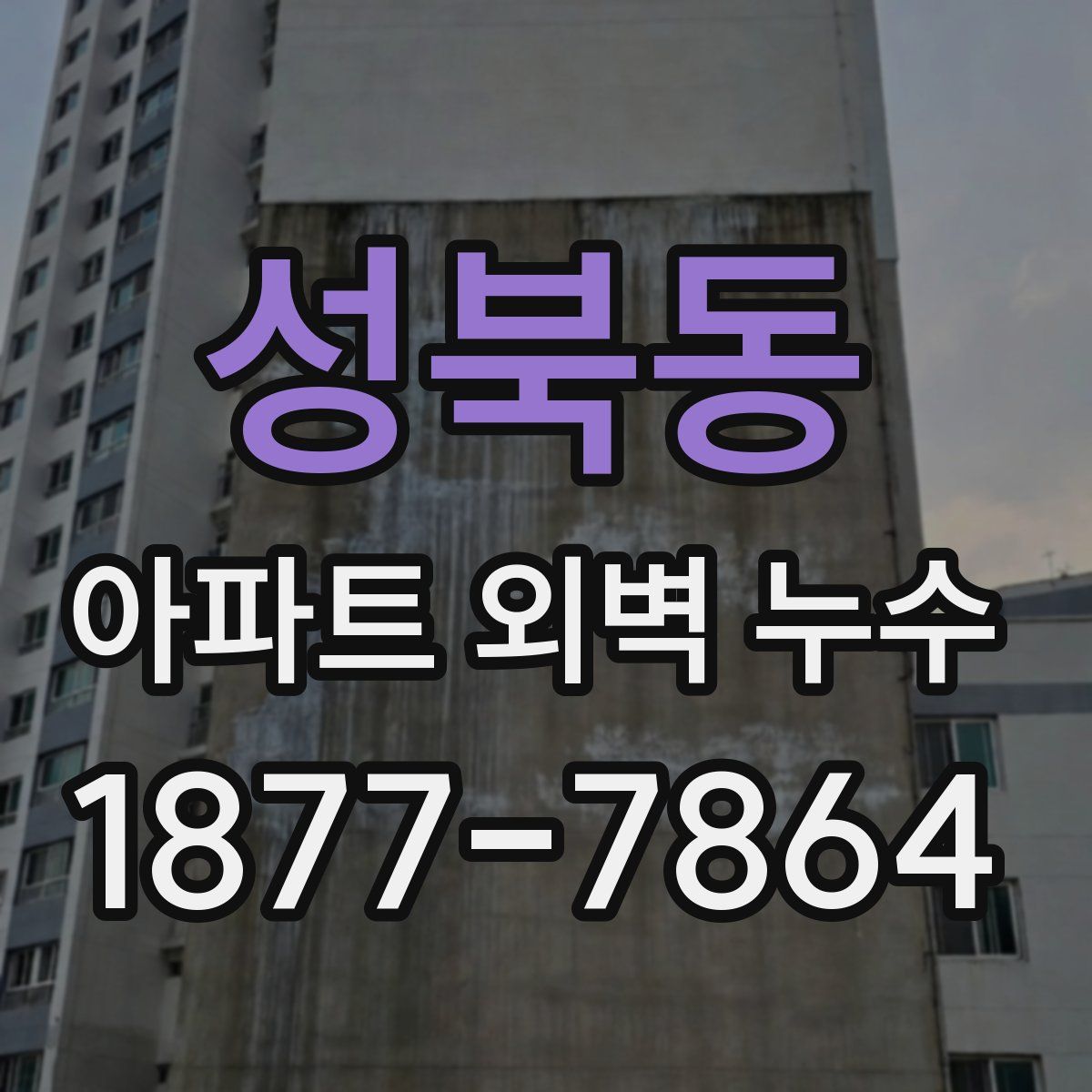 성북동 아파트 외벽 누수